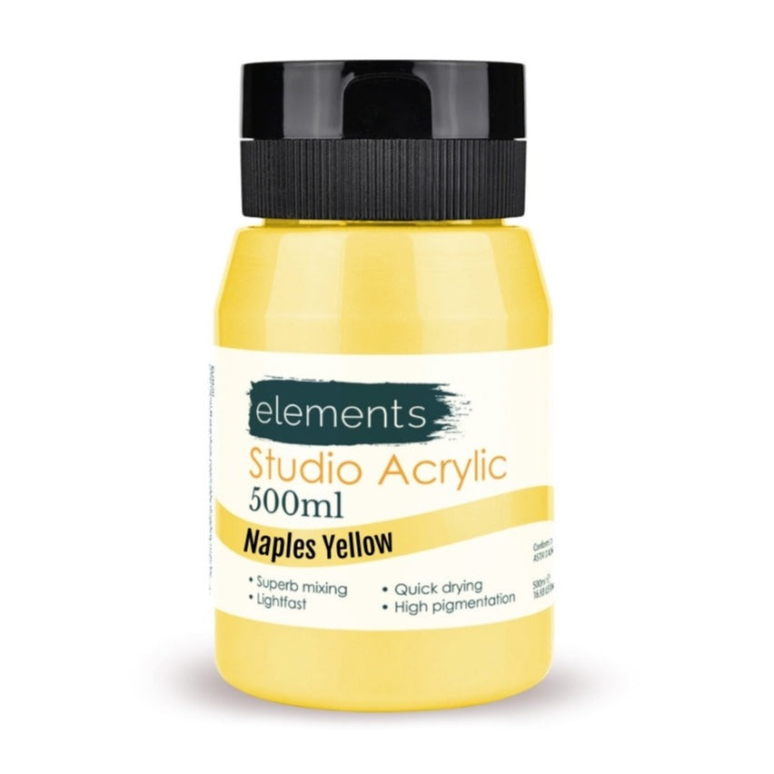Elements 500ml Acrylic Naples Yellow
