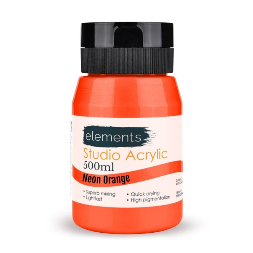 Elementi 500 ml acrilici noen arancione