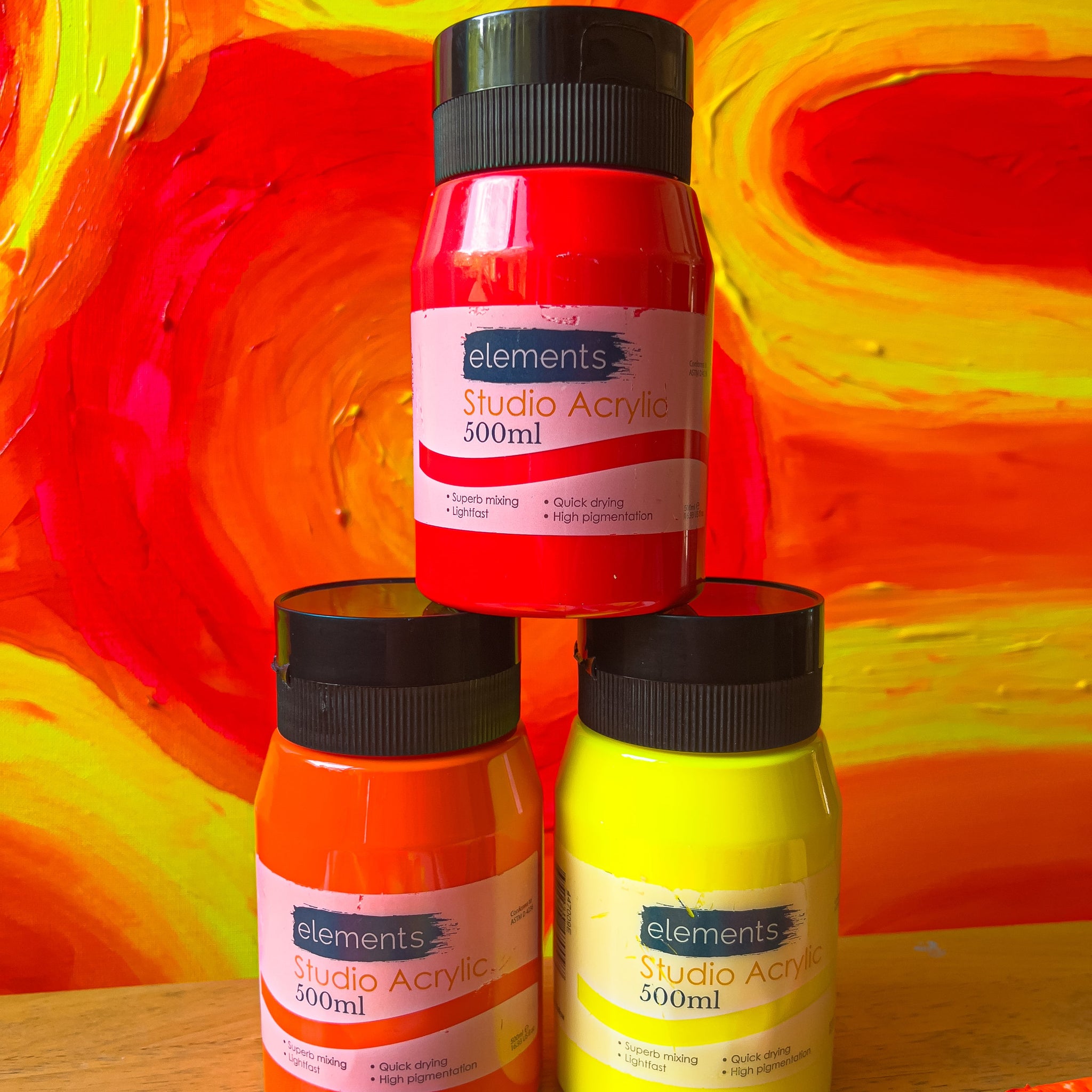 Elements 500ml Acrylic Neon Orange