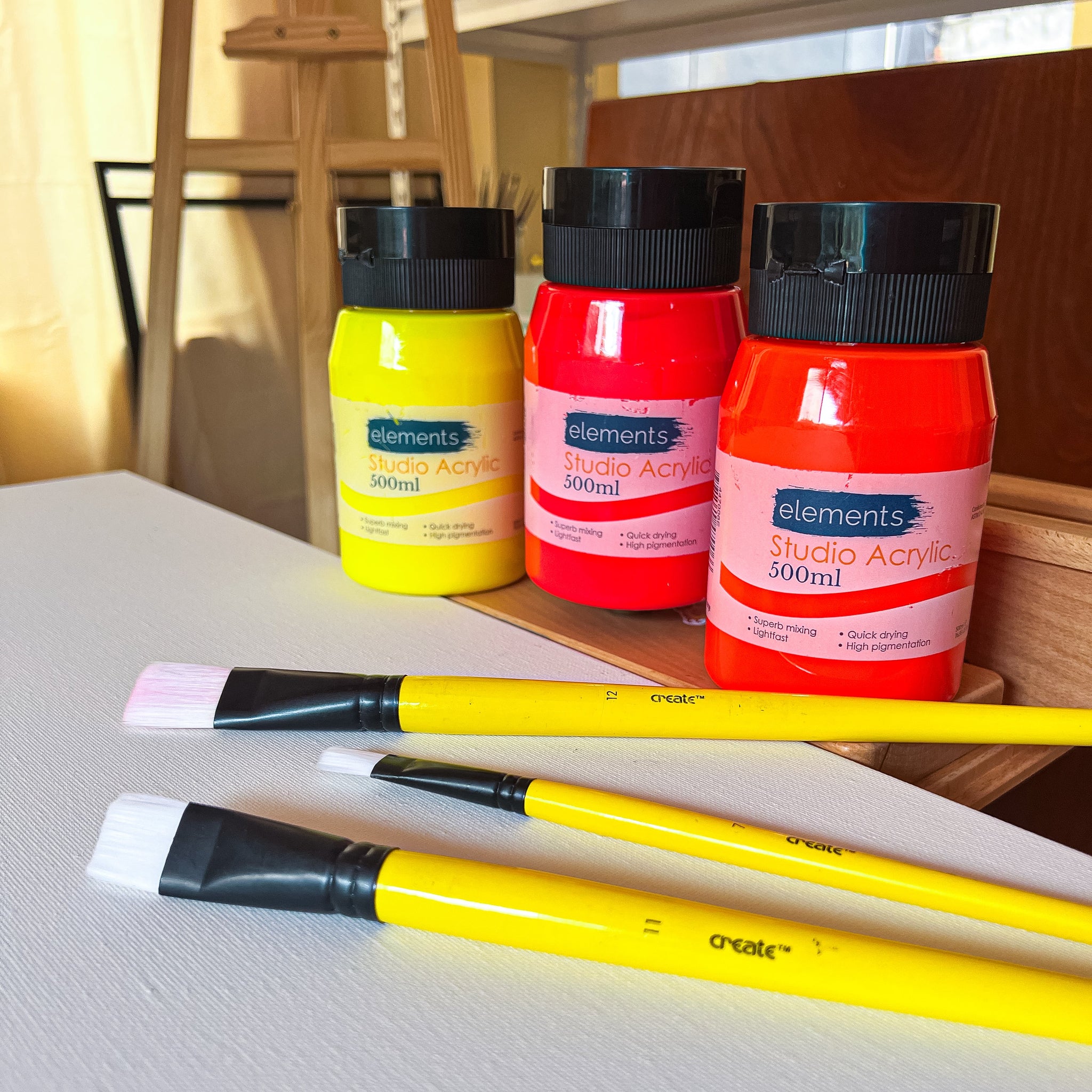 Elements 500ml Acrylic Neon Orange