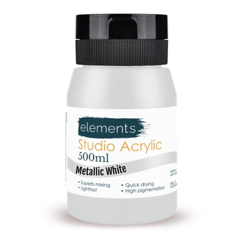 Elementen 500 ml Acryl metaalwit