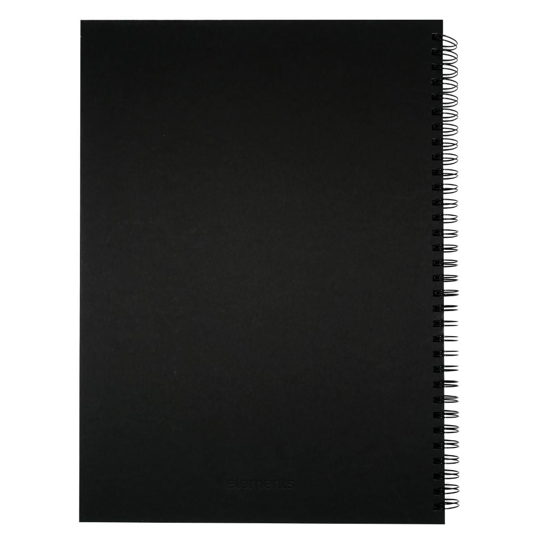 Elements - Wire-O Black Paper Sketch Book 200gsm Portrait A3