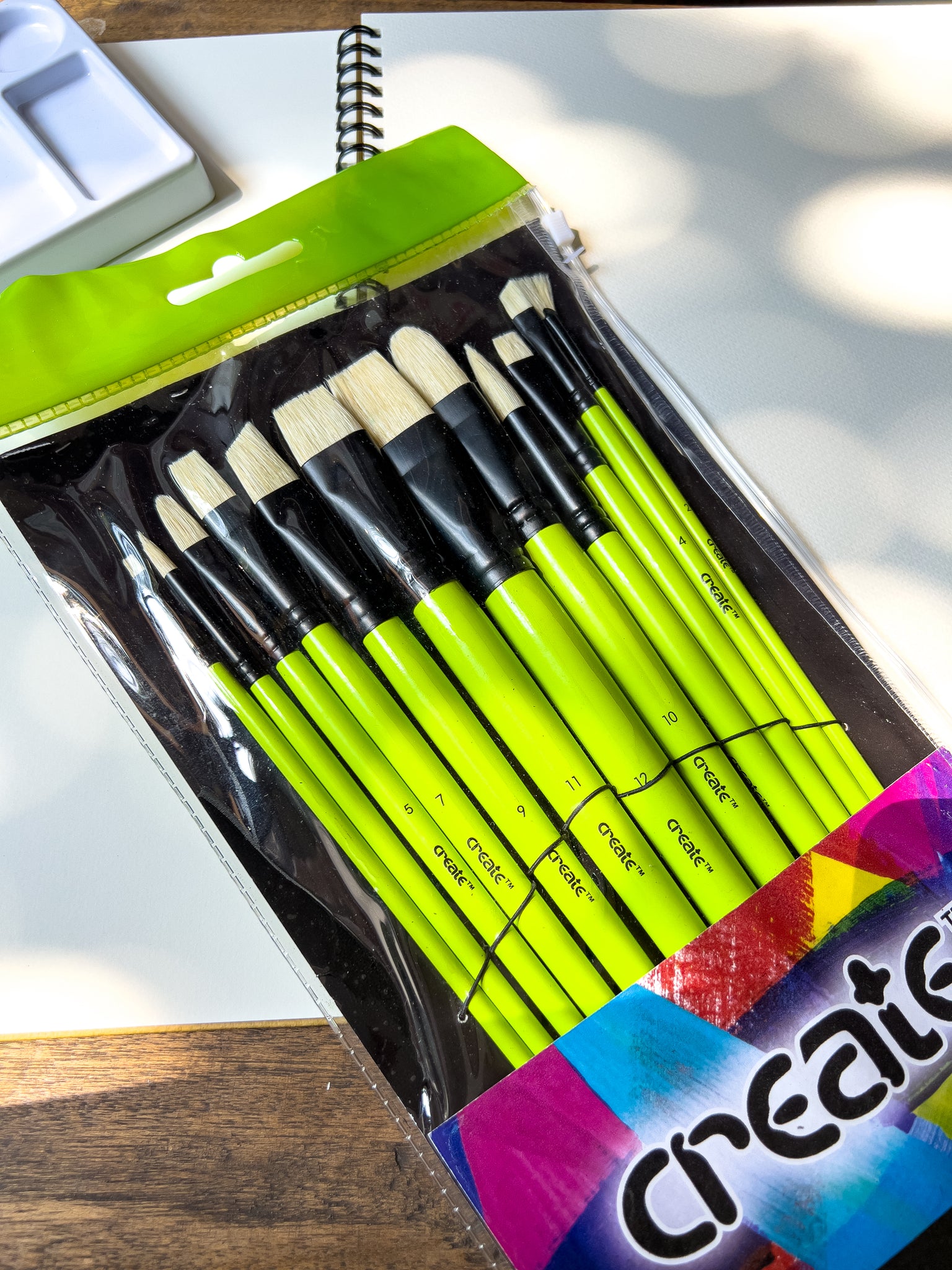 Create Green Long Handle Oil Brush Pack of 12