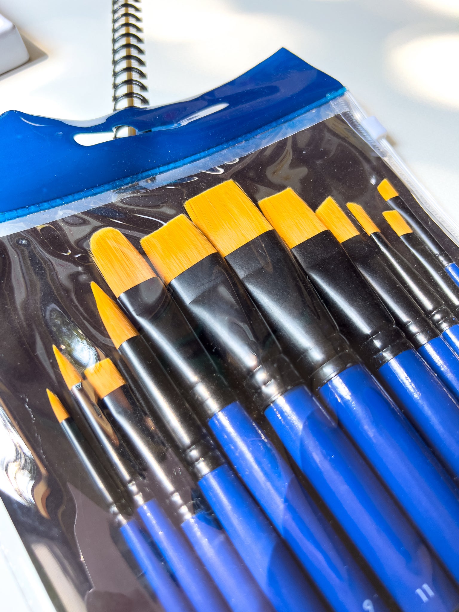 Create Blue Long Handle Watercolour Brush Pack of 12