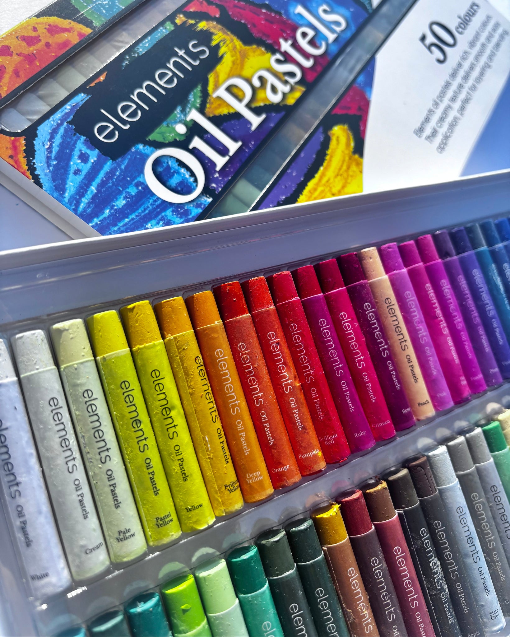 Elements Slim Oil Pastels 50 Pack
