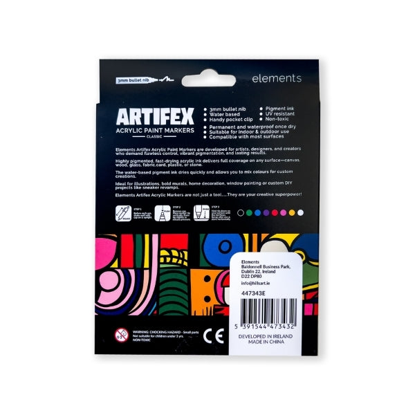 Elements - Artifex Acrylic Paint Markers 8x 2-3mm Classic