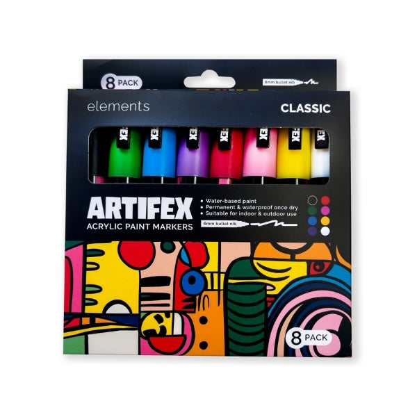 Elements - Artifex Acrylic Paint Markers 8x 5-6mm Classic