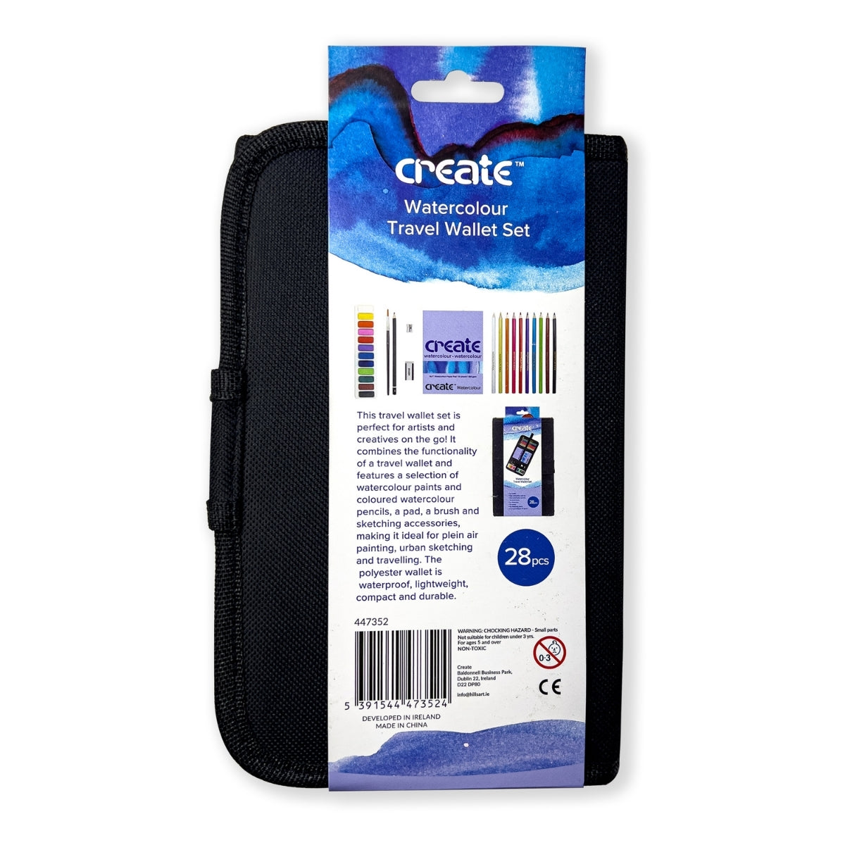 Create - Watercolour  Painting & Sketching Travel Bag 28 piece Set