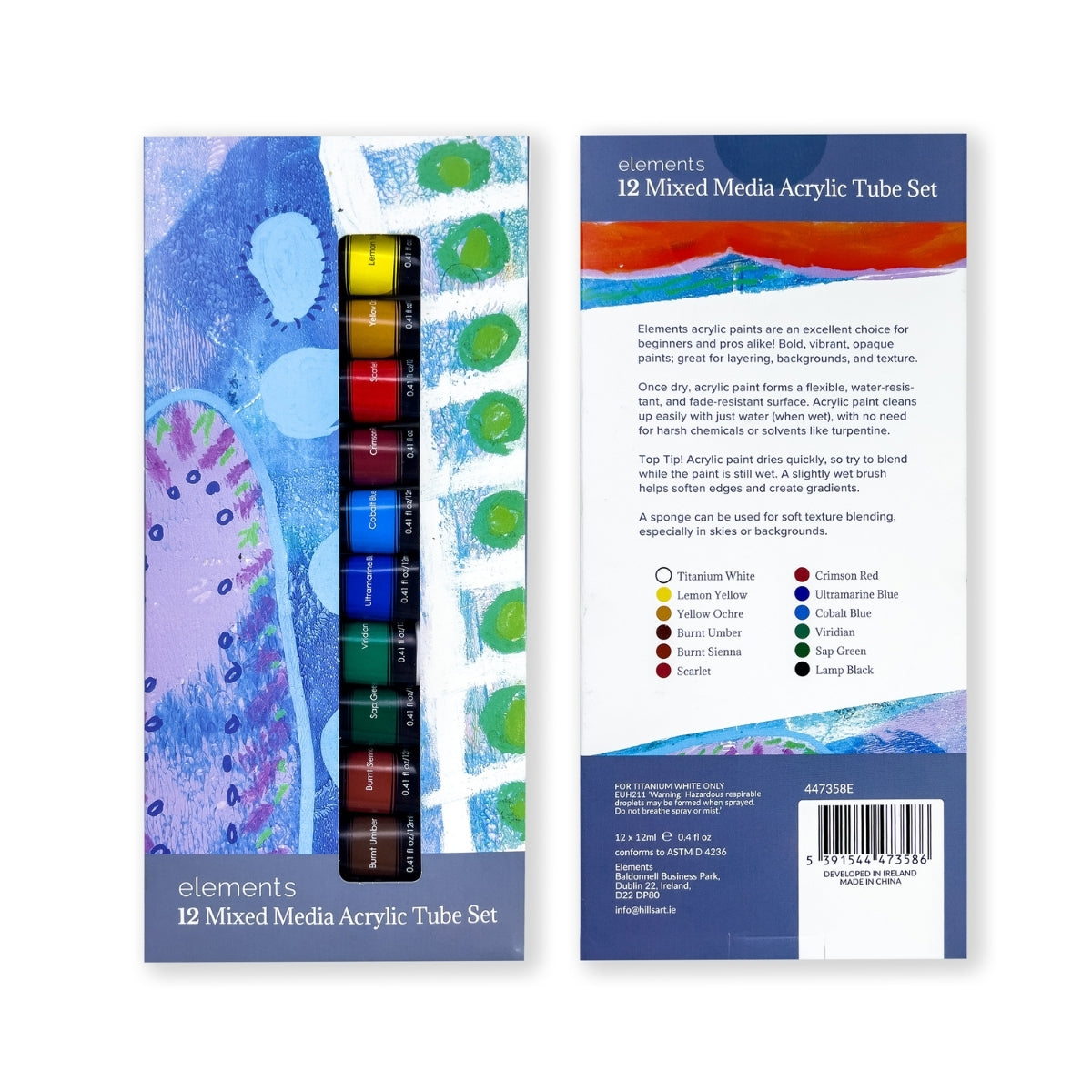 Elements - Mixed Media Travel Bag 100 piece Set with A Frame Table Easel