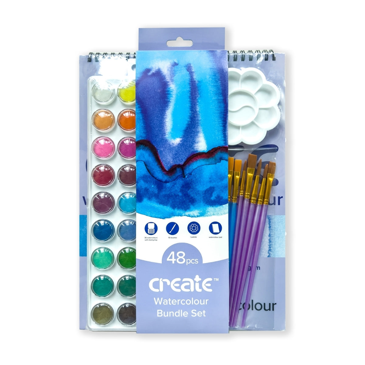 Create - Watercolour  Painting 48 piece Set