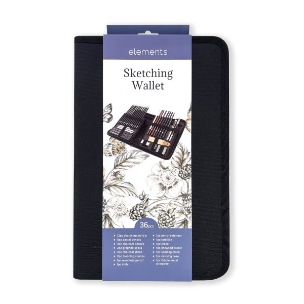 Elements - Sketching Set Zip Wallet 36 piece