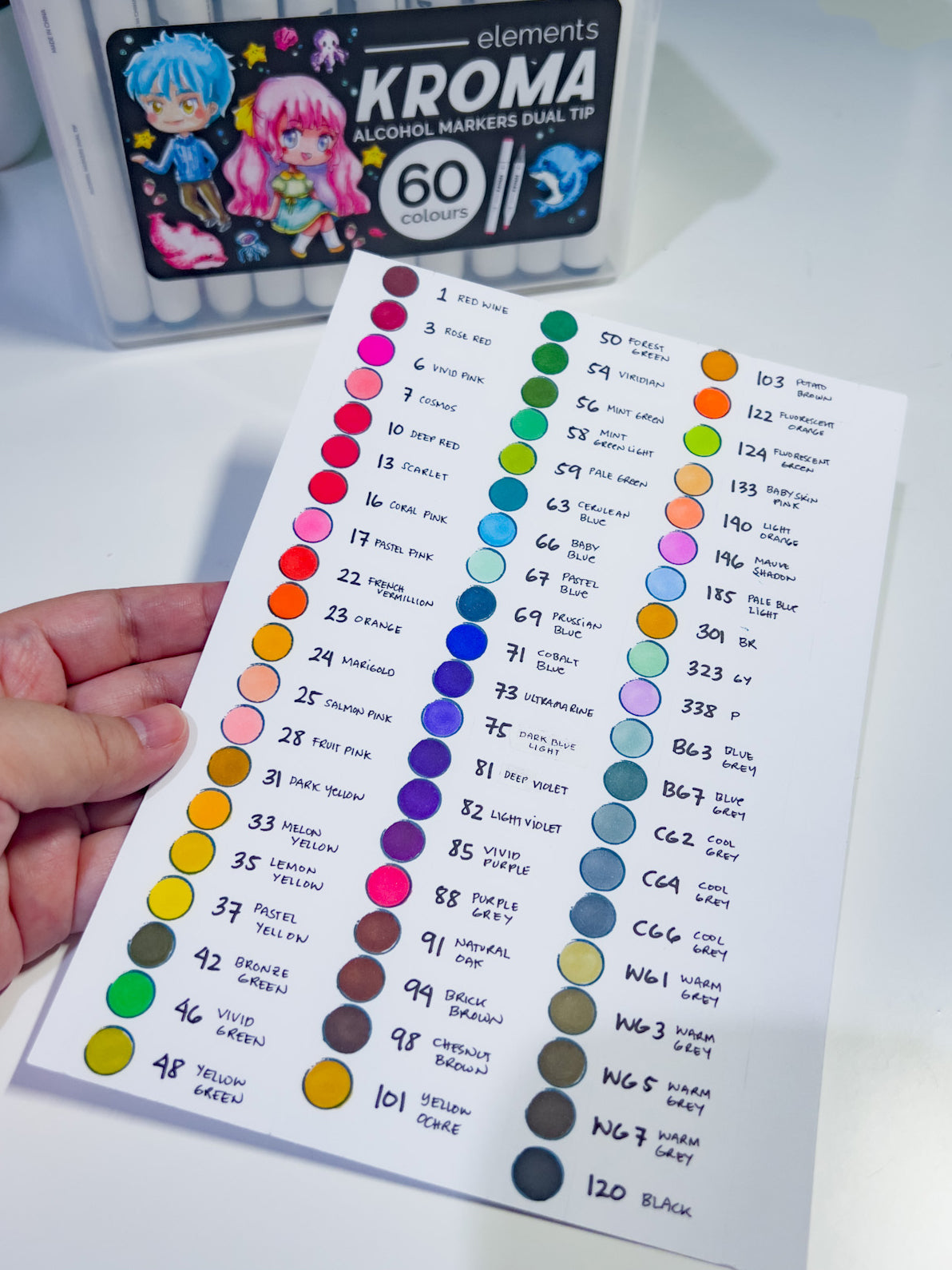 Elements - Alcohol Markers - Kroma 60 piece Set with Storage Box