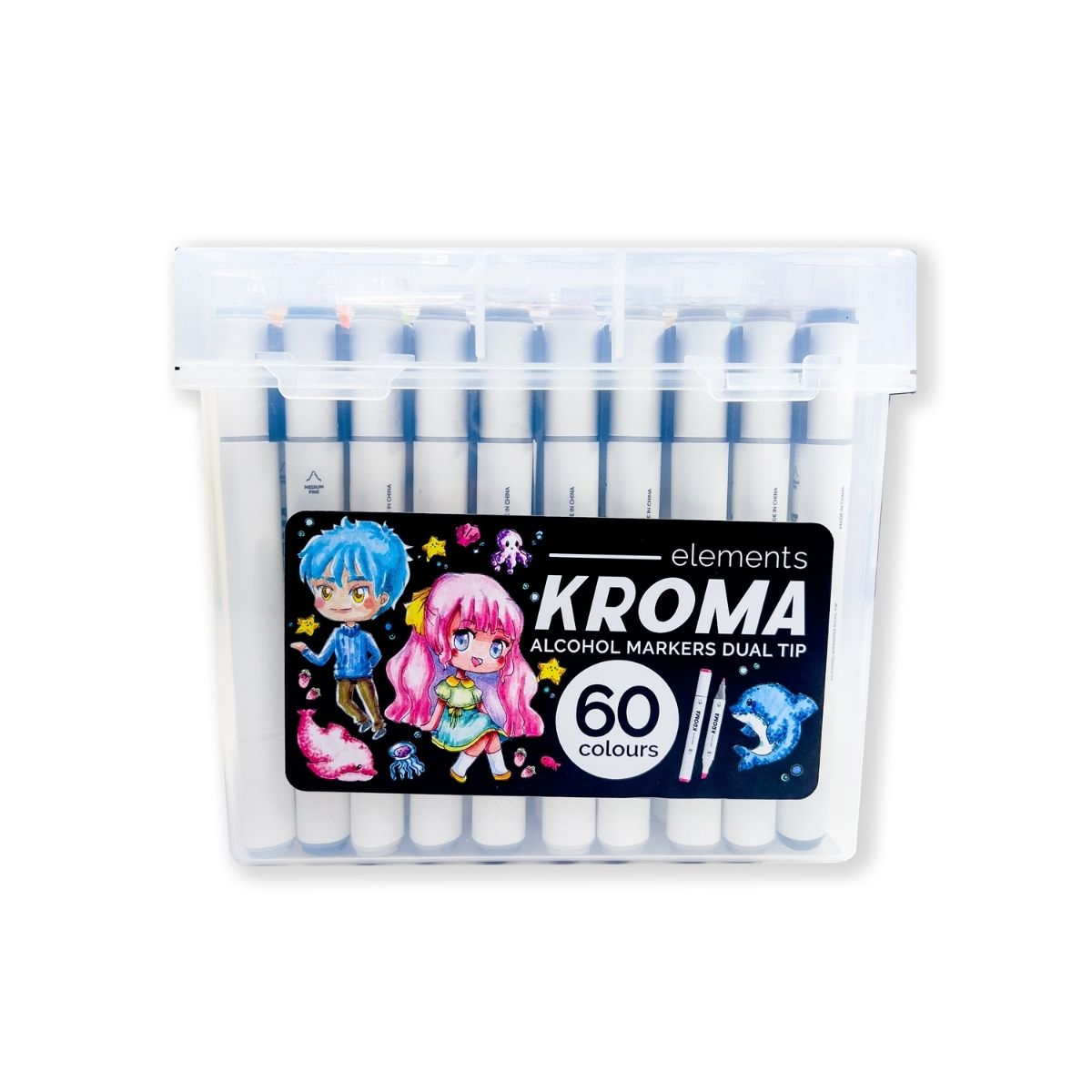 Elements - Alcohol Markers - Kroma 60 piece Set with Storage Box