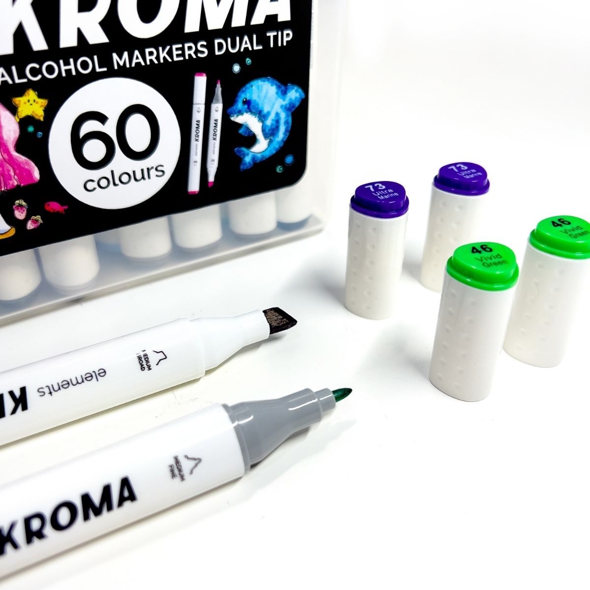 Elements - Alcohol Markers - Kroma 60 piece Set with Storage Box