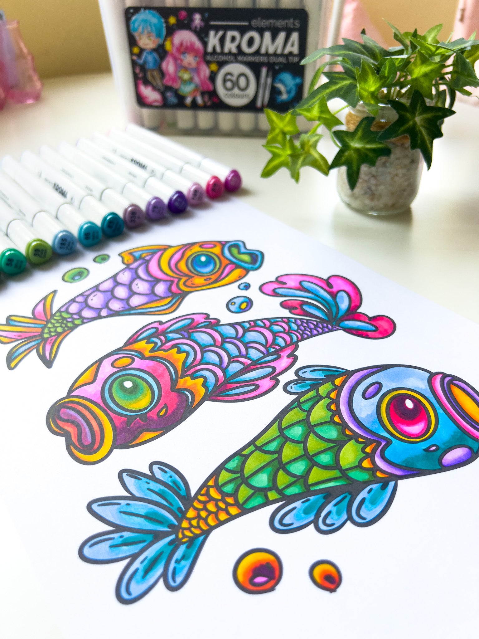 Elements - Alcohol Markers - Kroma 60 piece Set with Storage Box