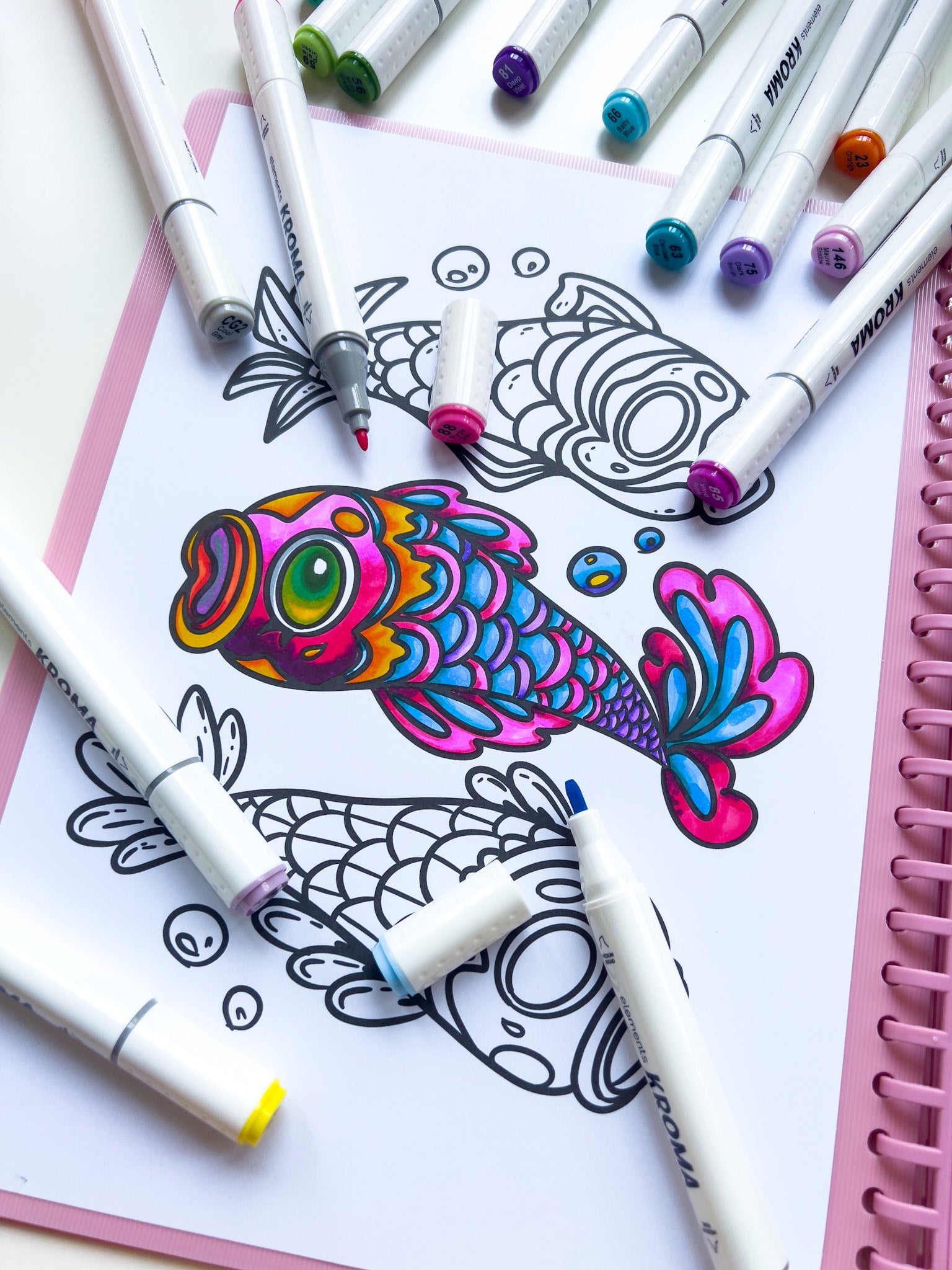 Elements - Alcohol Markers - Kroma 60 piece Set with Storage Box