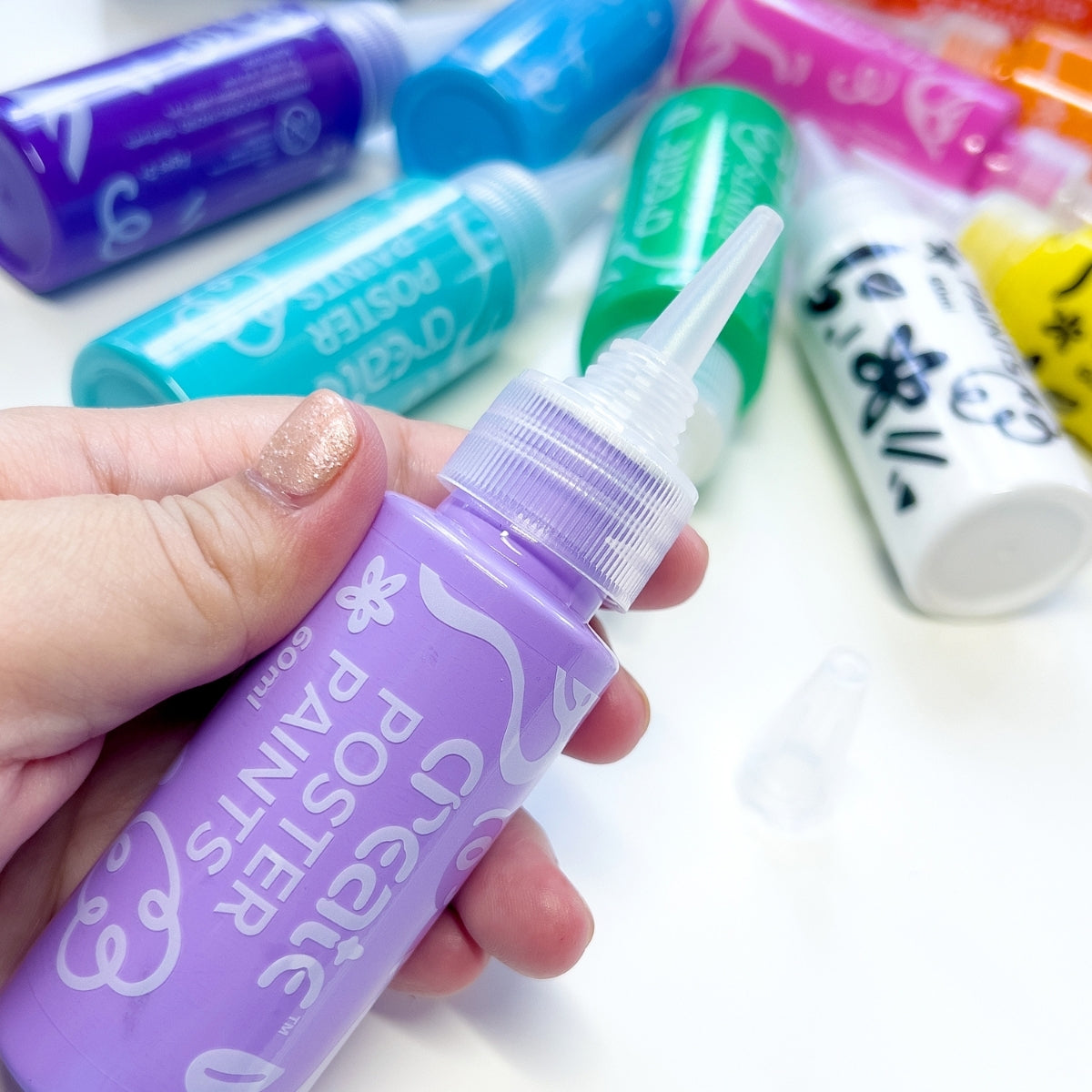 Create - Poster Paint Set - 12 x 60ml - Squeezy Bottle