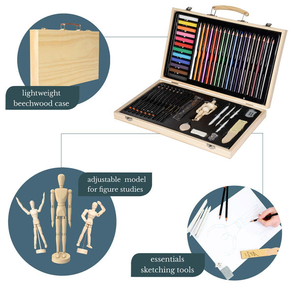 Elements - Sketching Pencil Art Wooden box Set 54 Piece