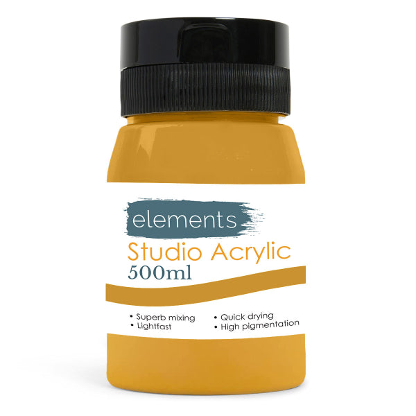 Elements 500ml Acrylic Yellow Ochre