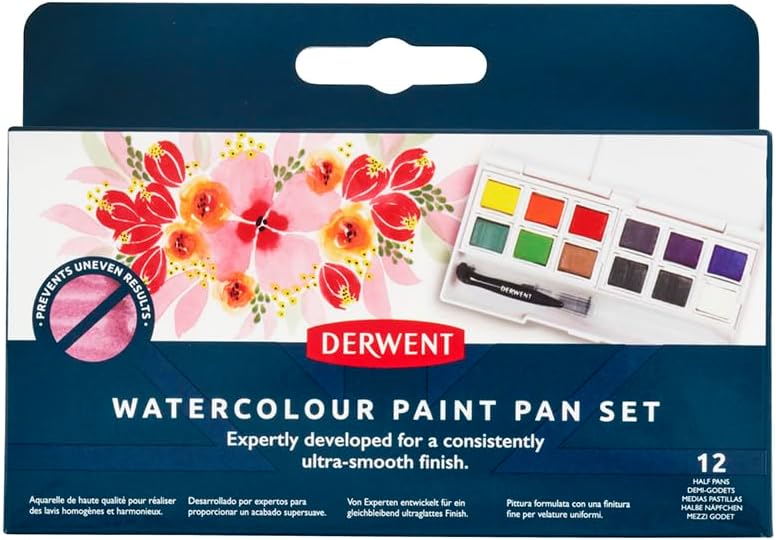 Derwent - Watercolour  Paint Pan 12 Set