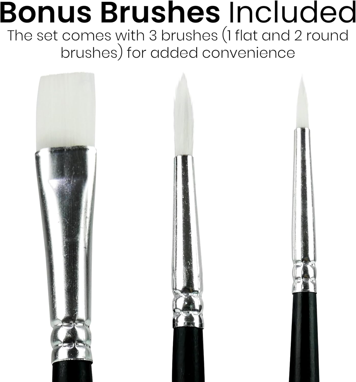 ARTISTIK Studio Acrylic Paints - 12 x 75ml Acrylic Paint Tube Set with 3 Brushes - Premium Student Quality Highly-Pigmented Colours Non-Toxic for Canvas, Paper, Wood and More