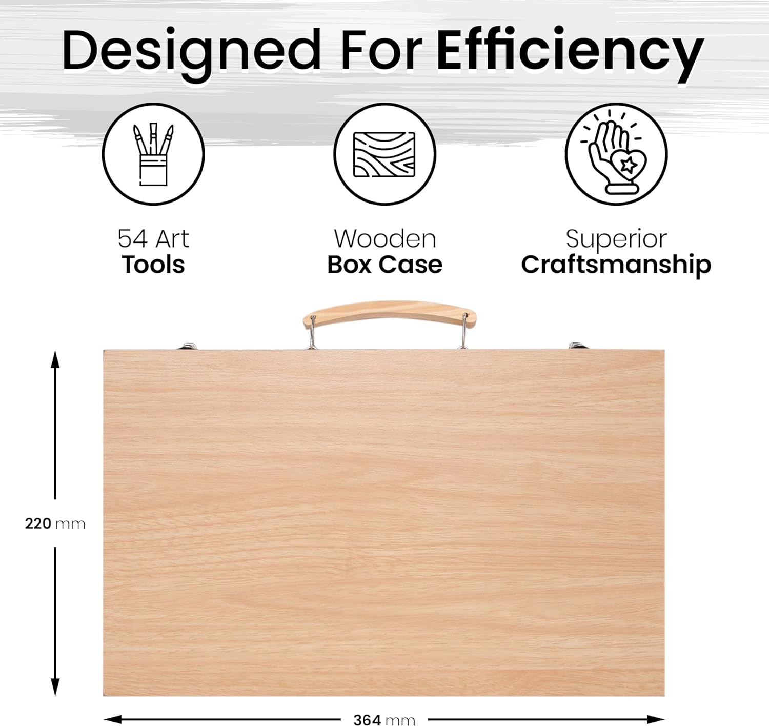ARTISTIK Sketching Set with Wooden box and Mannequin – 54-Pc Portable Art Kit with Coloring & Sketching Pencils and Artist Accessories for Professionals & Beginners