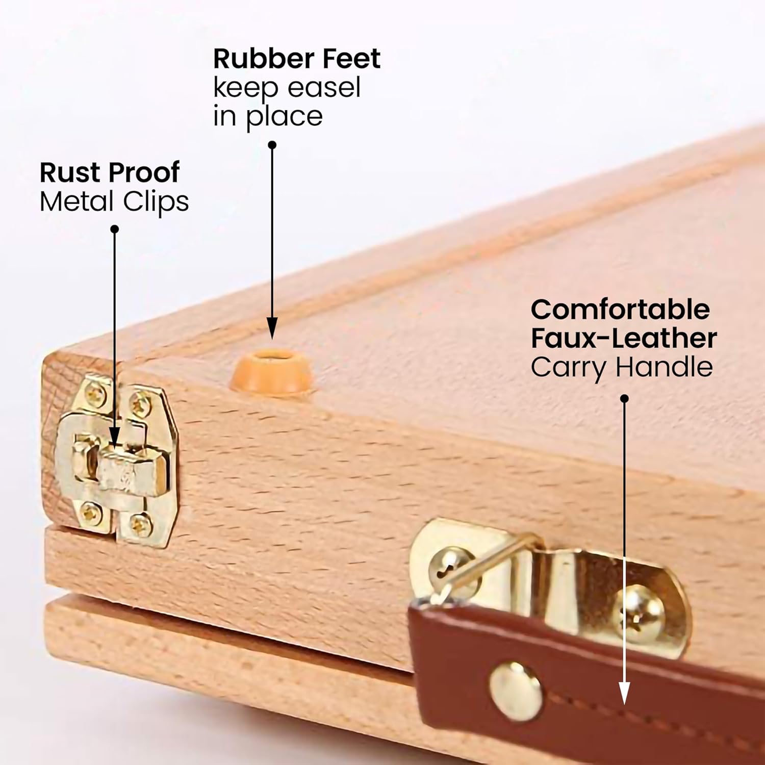 Artistik Mixed Media Easel Art Set – 34-Pc Wooden Desktop Easel Box Paint Set with Acrylic Paints, 3 Canvas Boards & Oil Pastels – Beginners & Artists Painting Kit
