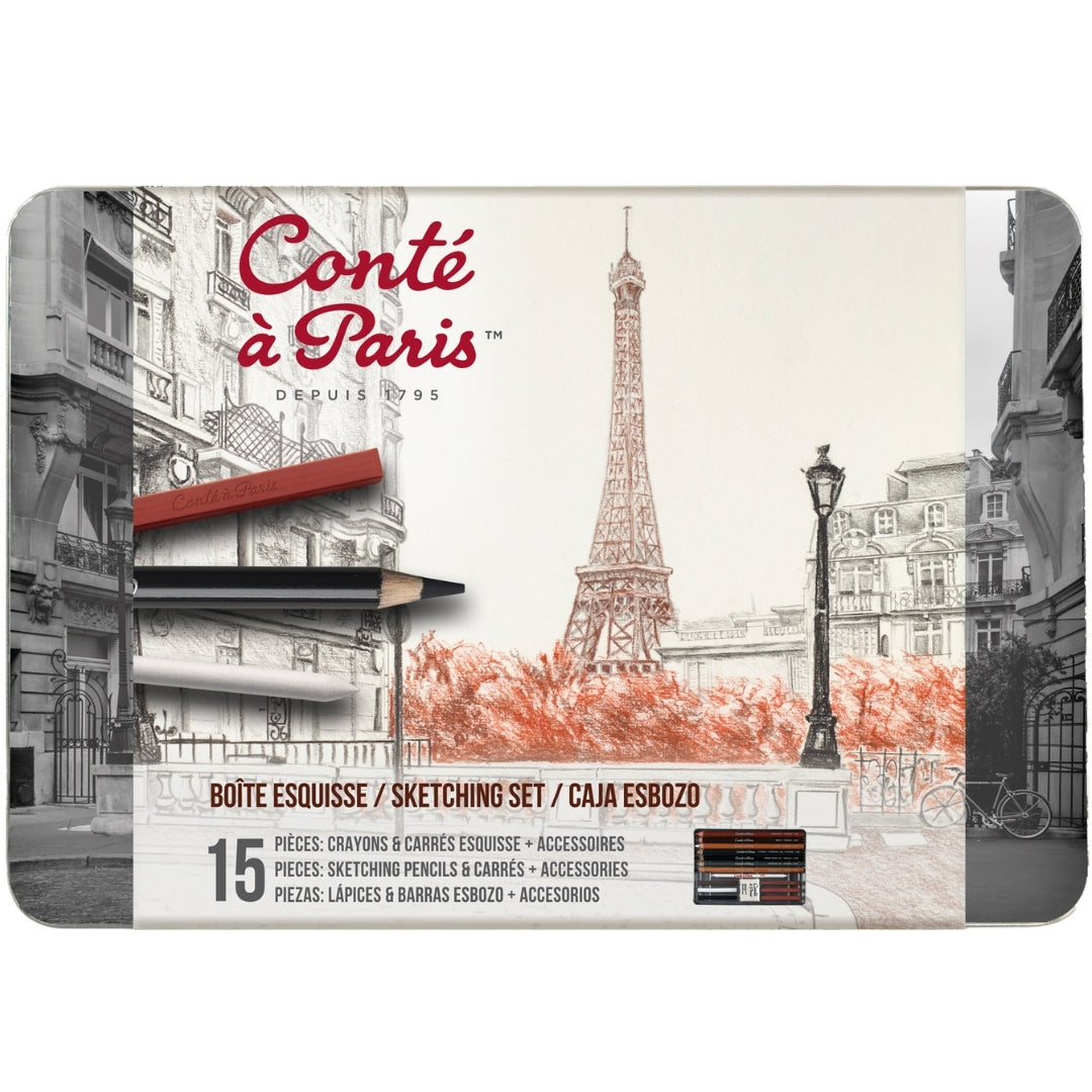 Conte - Studio Sketching Tin Set 15 piece