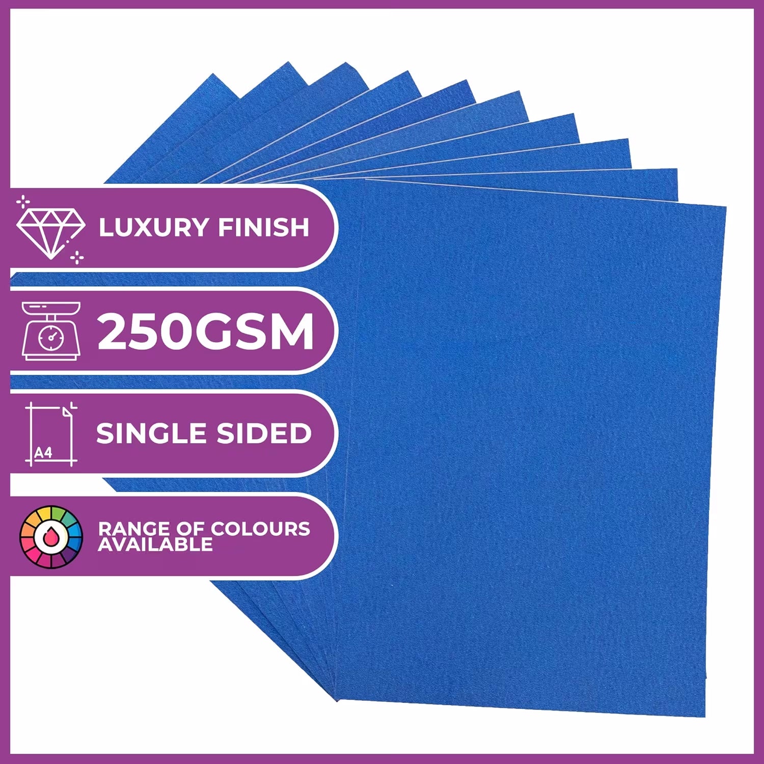Crafter's Companion - A4 Glitter Card - 250gsm 10 feuilles - Bleu royal