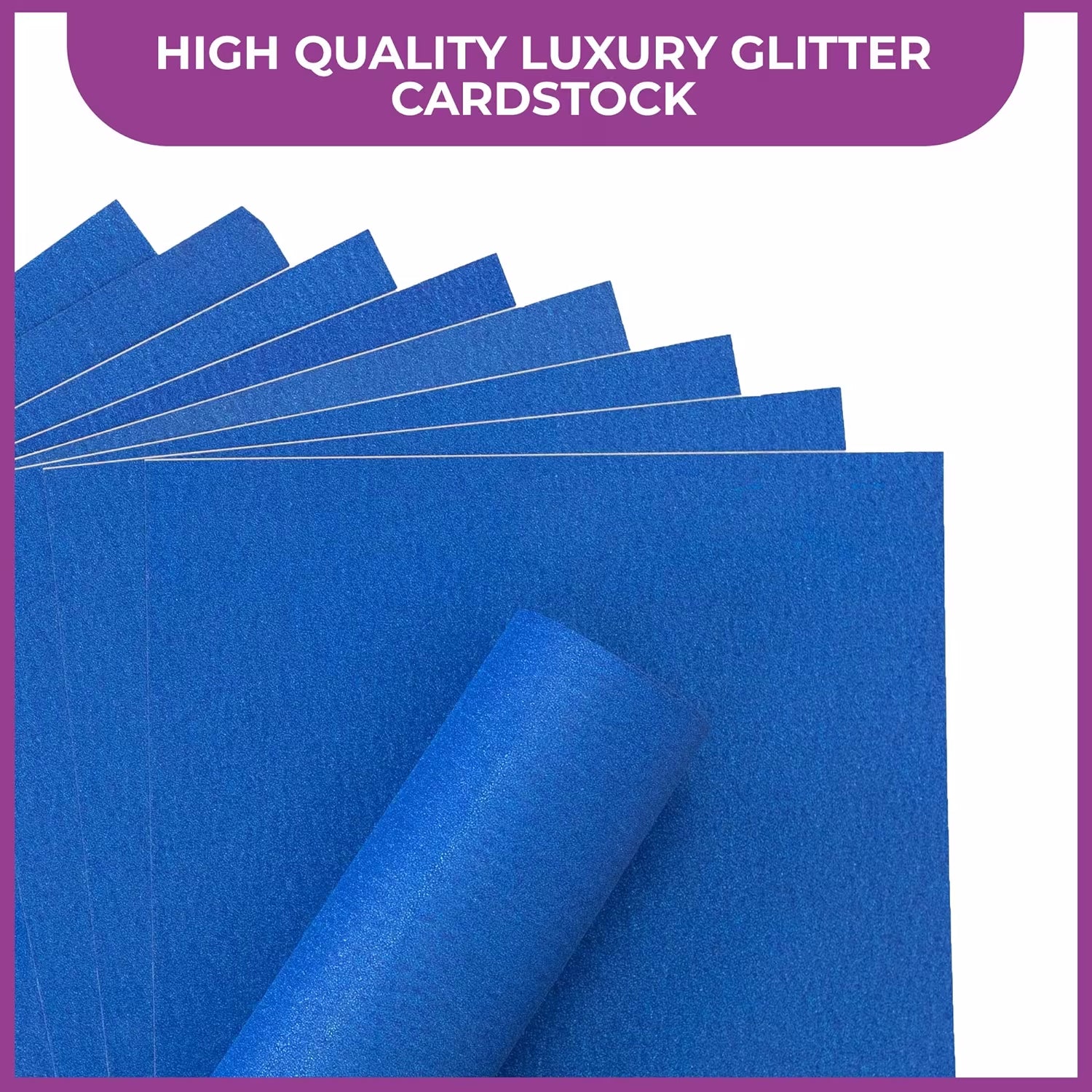 Crafter's Companion - A4 Glitter Card - 250gsm 10 Sheets - Royal Blue