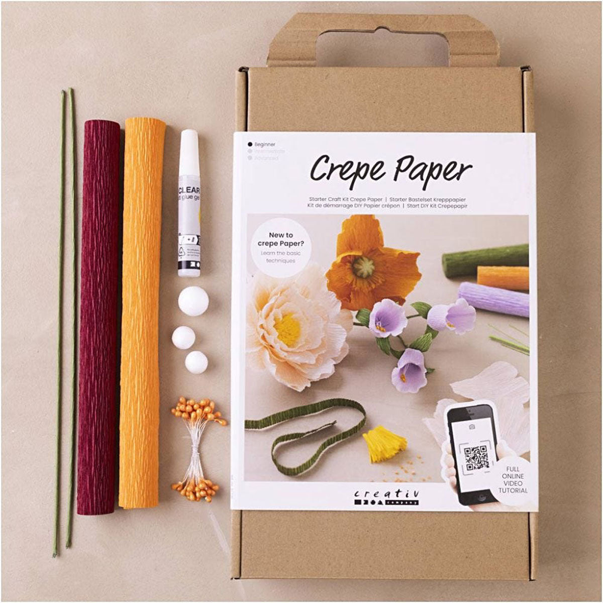 Creativ - Kit d'artisanat de démarrage - Fleurs en papier crêpe
