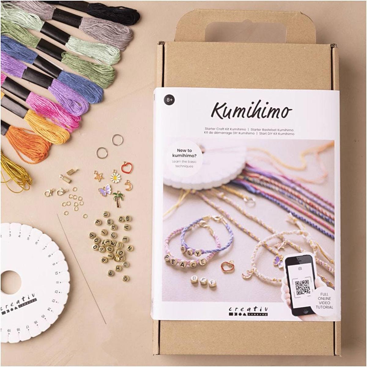 CREATIV - Kit d'artisanat de démarrage - Bracelet d'amitié Kumihimo