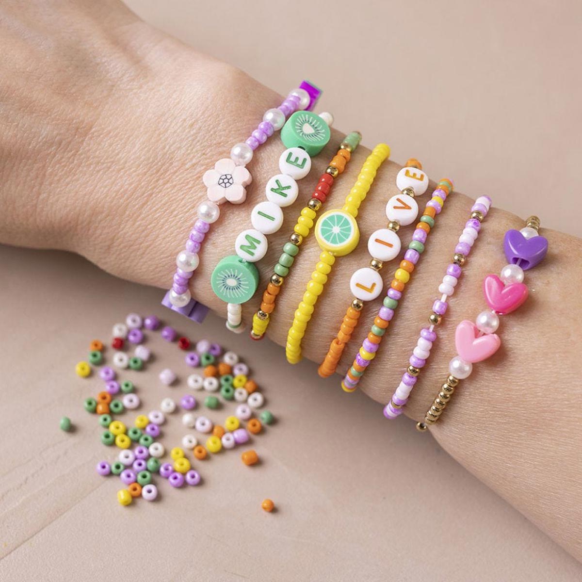 Creativ - mini kit artigianale - gioielli - bracciali colorati - 1 pacchetto