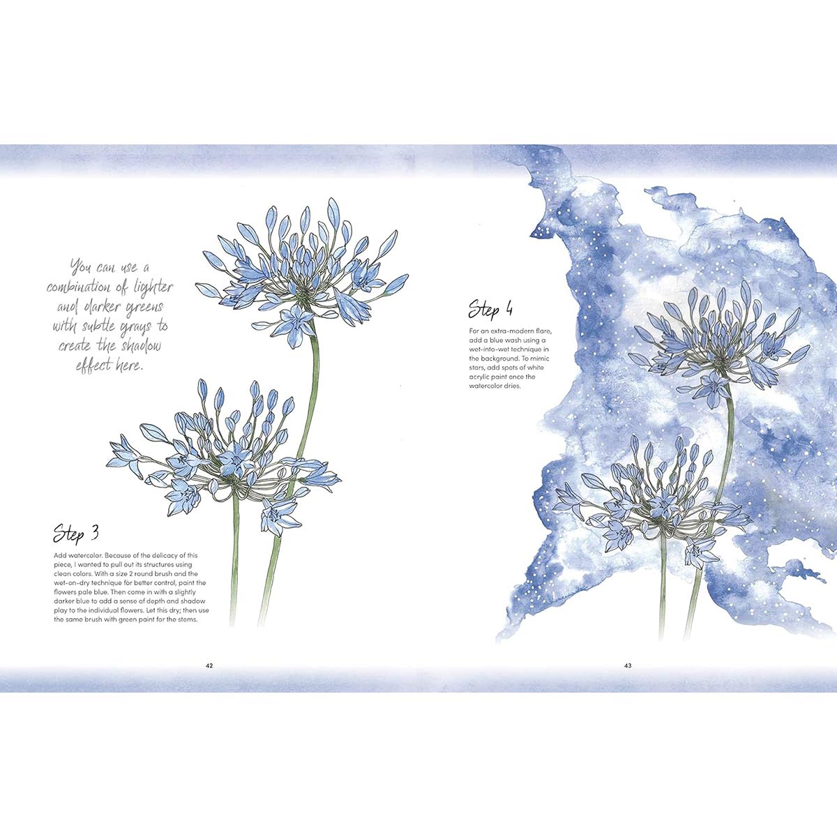 Kit di disegno dei fiori d'inchiostro