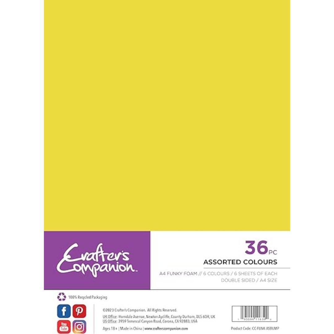 Crafter's Companion - A4 Funky Foam - Assorted Colours - Bumper Pack 36 sheets