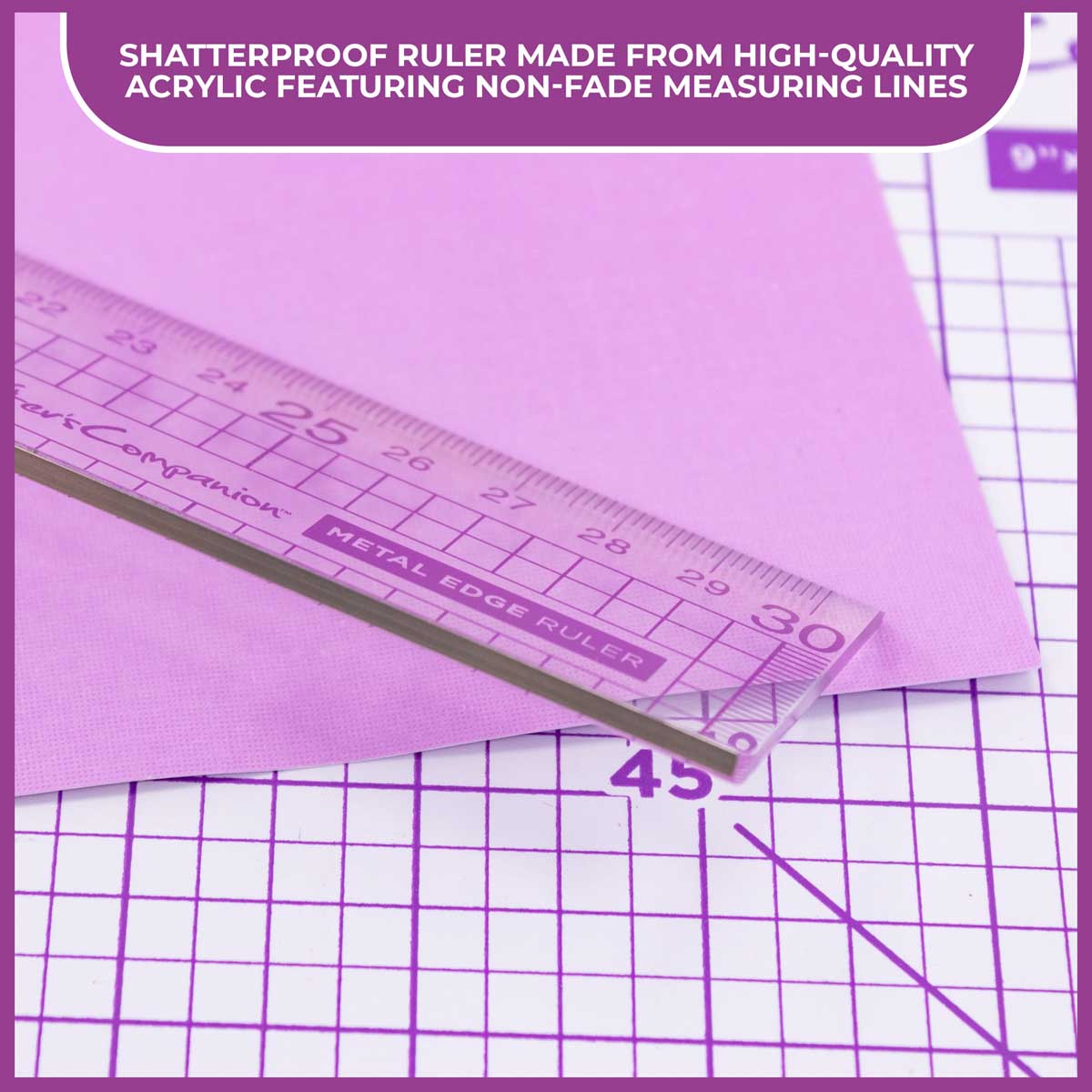 Crafter's Companion - Metal Edge Acrylic Ruler (30cm)