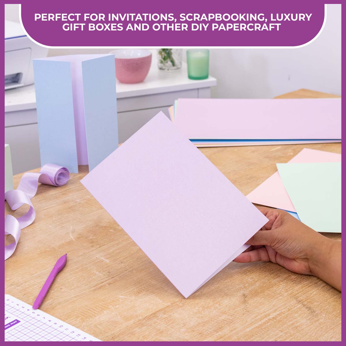 Crafter's Companion - Centura Pearl Effet - A4 Carte 300gsm 10 feuilles - Rose bébé