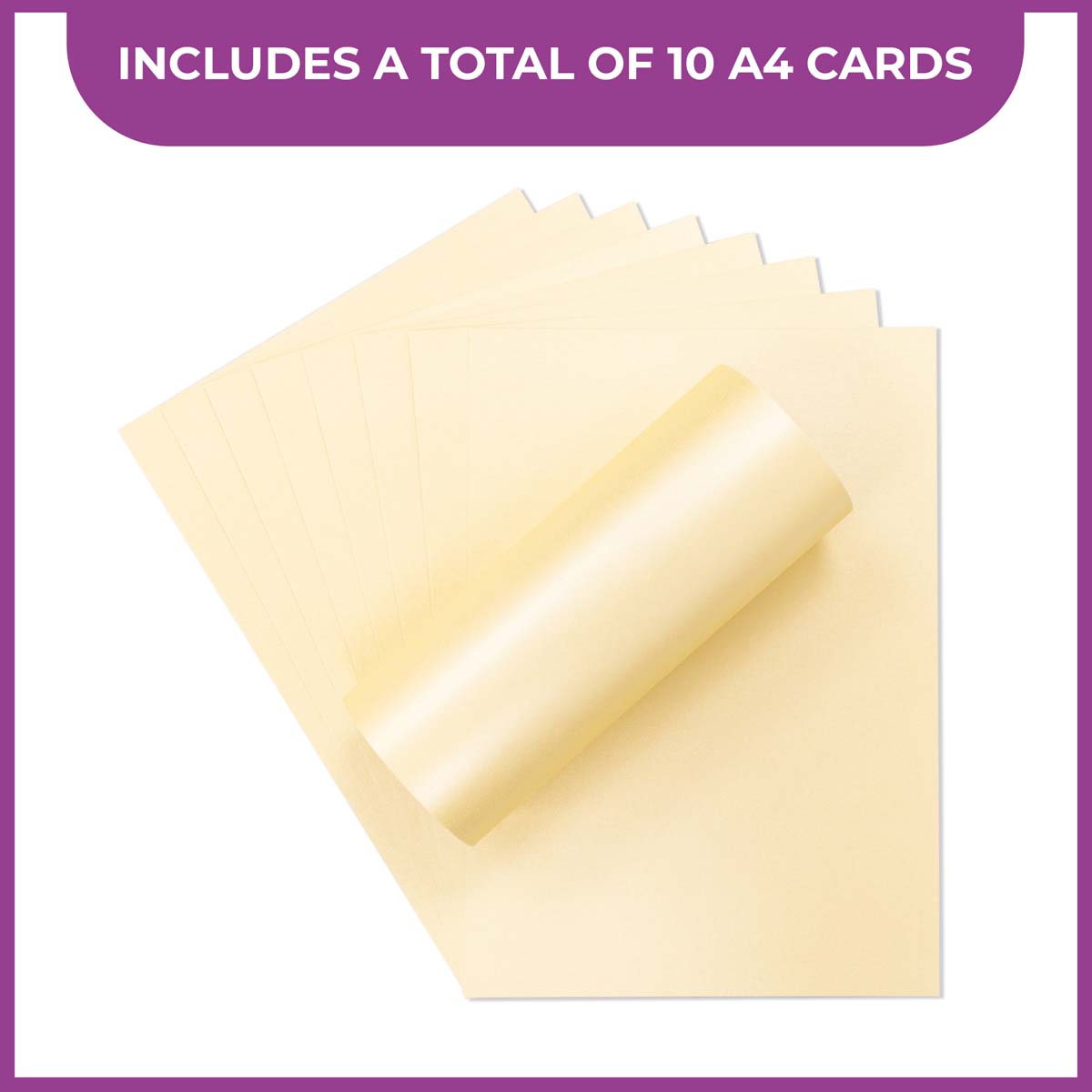 Crafter's Companion - Centura Pearl Effect - A4 Card 300gsm 10 Sheets - Ivory