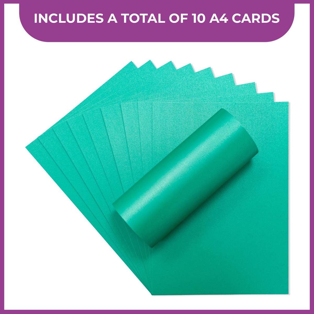 Crafter's Companion - Centura Pearl Effect - A4 Card 300gsm 10 Sheets - Christmas Green