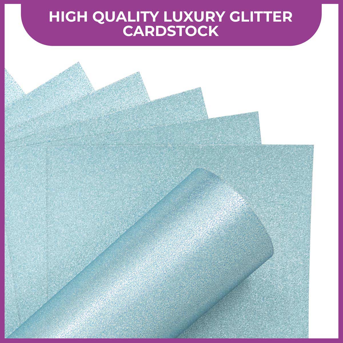Crafter's Companion - A4 Glitter Card - 250gsm 10 Sheets - Baby Blue