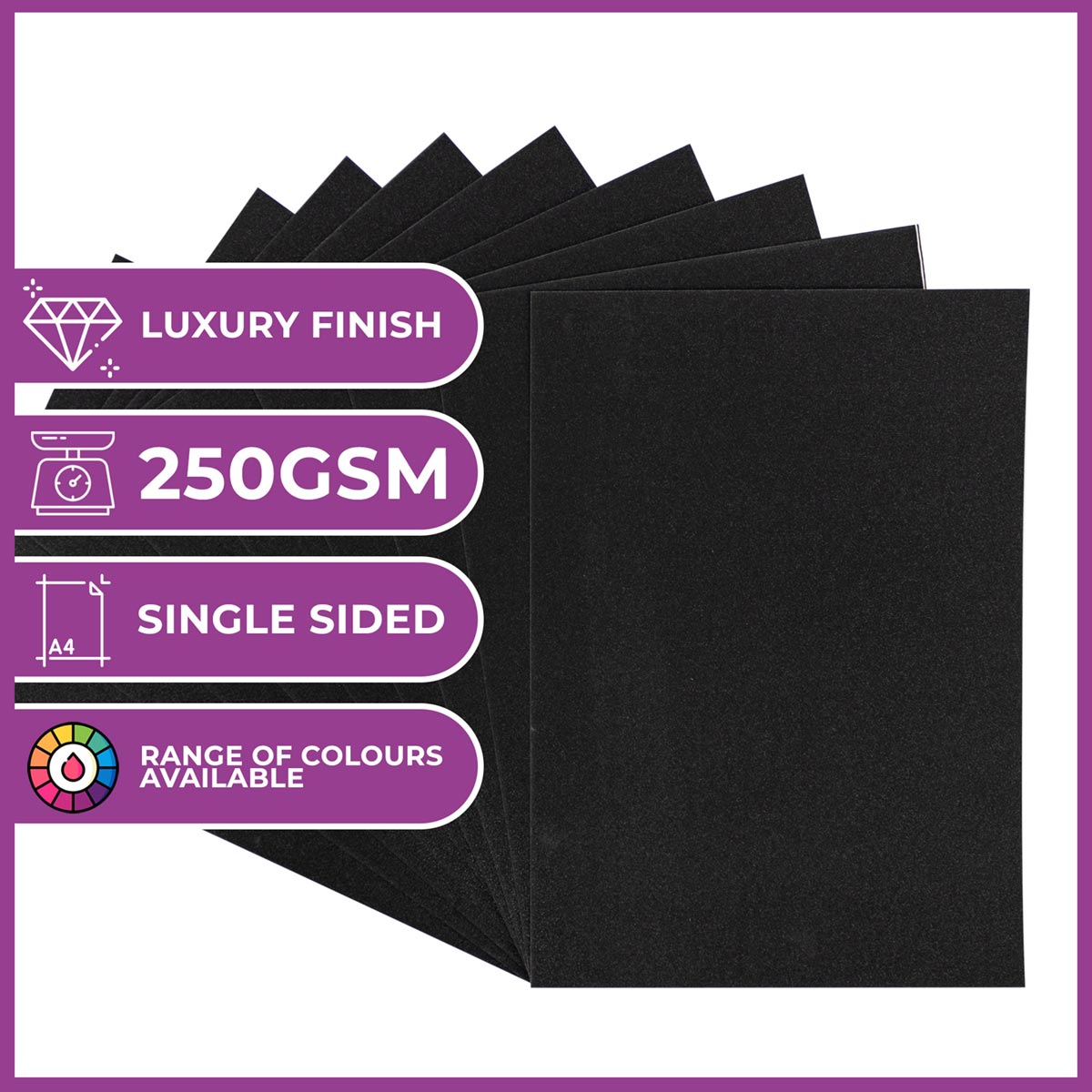Crafter's Companion - A4 Glitter Card - 250gsm 10 feuilles - noir