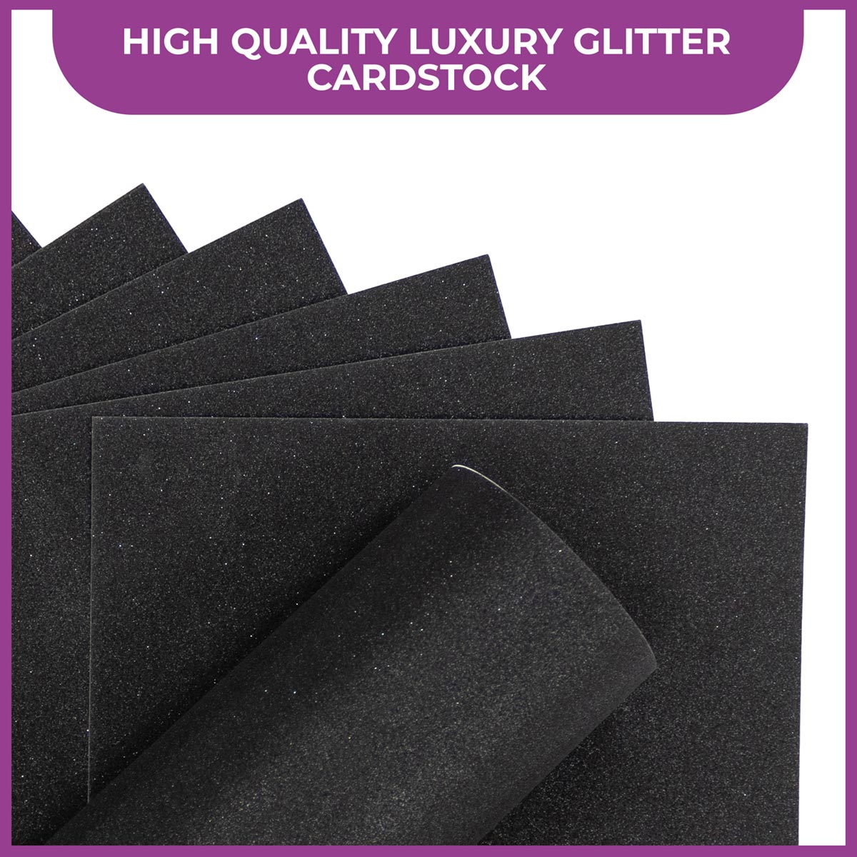 Crafter's Companion - A4 Glitter Card - 250gsm 10 Sheets - Black