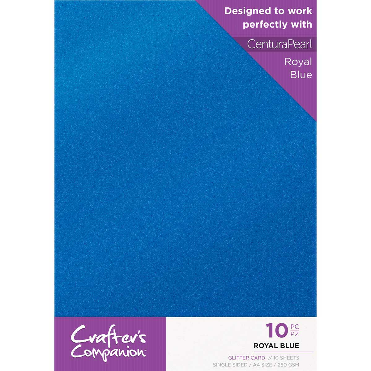 Crafter's Companion - A4 Glitter Card - 250gsm 10 Sheets - Royal Blue