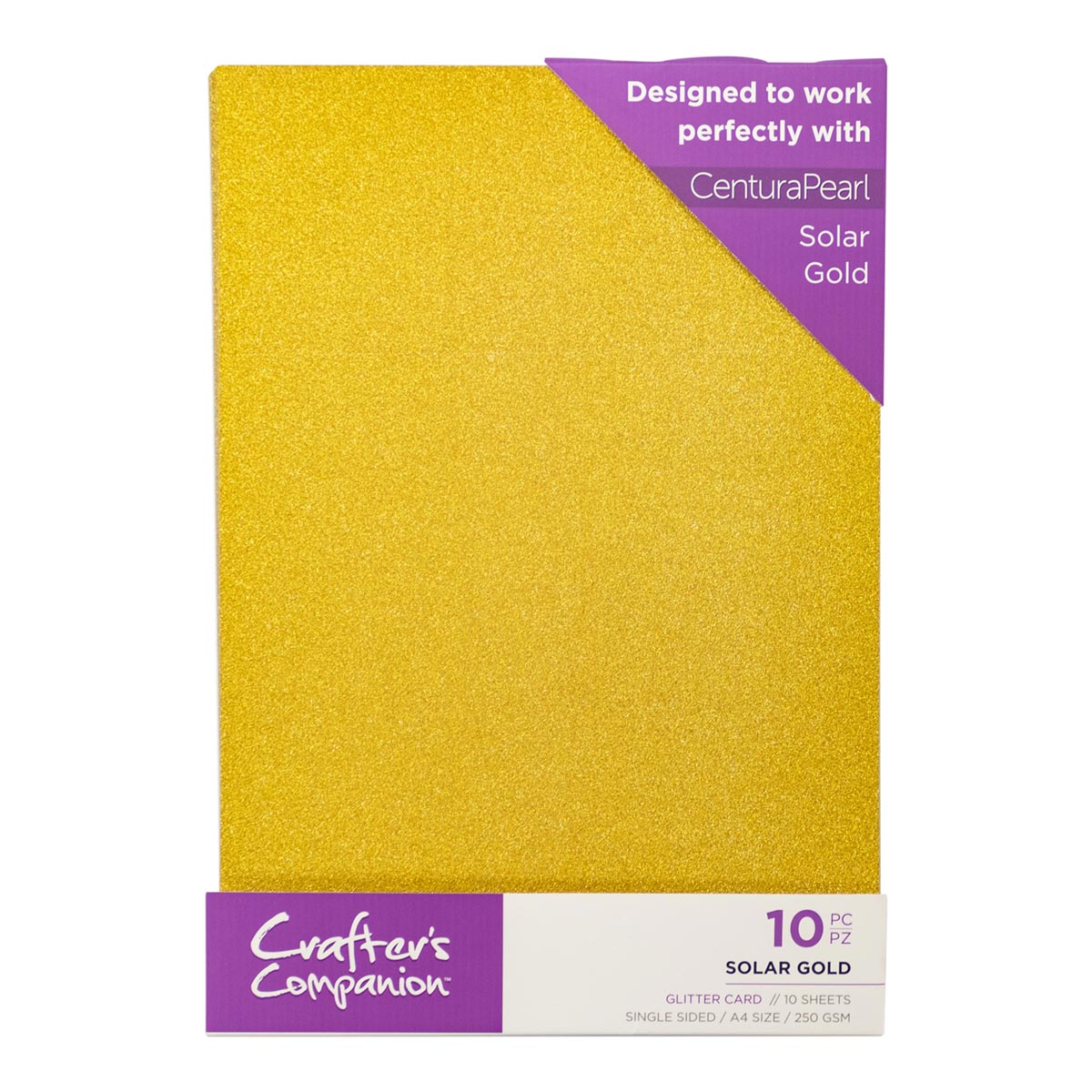 Crafter's Companion - A4 Glitter Card - 250gsm 10 feuilles - or solaire