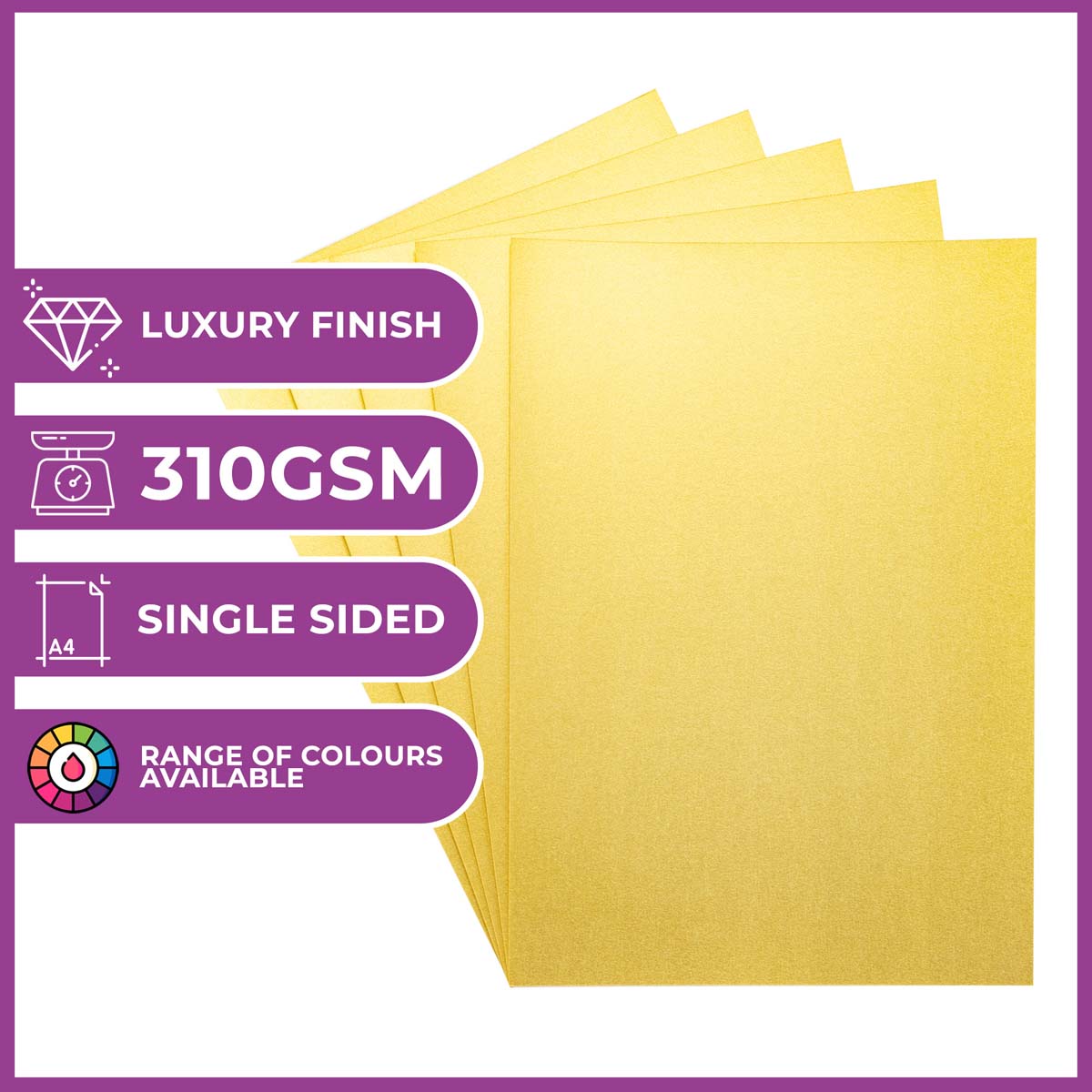 Crafter's Companion - Centura Pearl Effet - A4 Carte 300gsm 10 feuilles - Gold Pale