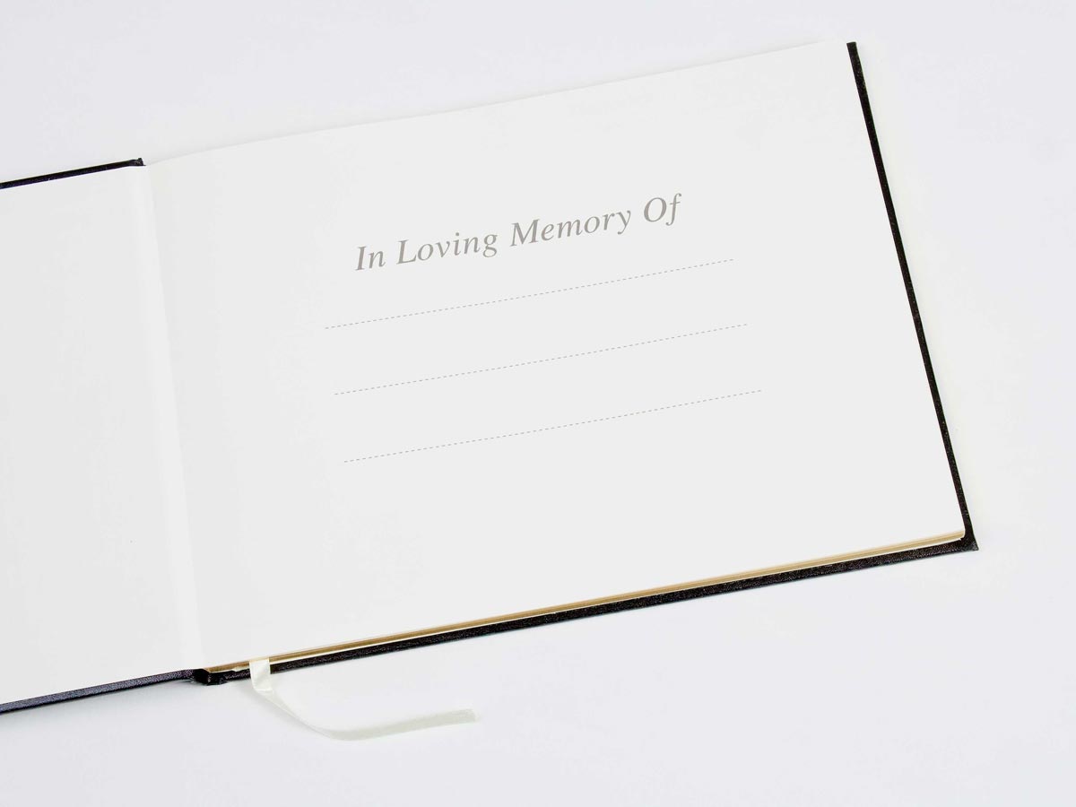ESPOSTI - Livre funéraire de condoléances noir avec boîte de présentation EL45