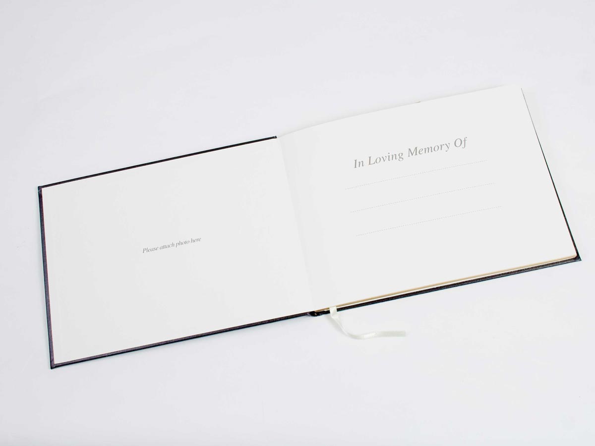 ESPOSTI - Livre funéraire de condoléances noir avec boîte de présentation EL45