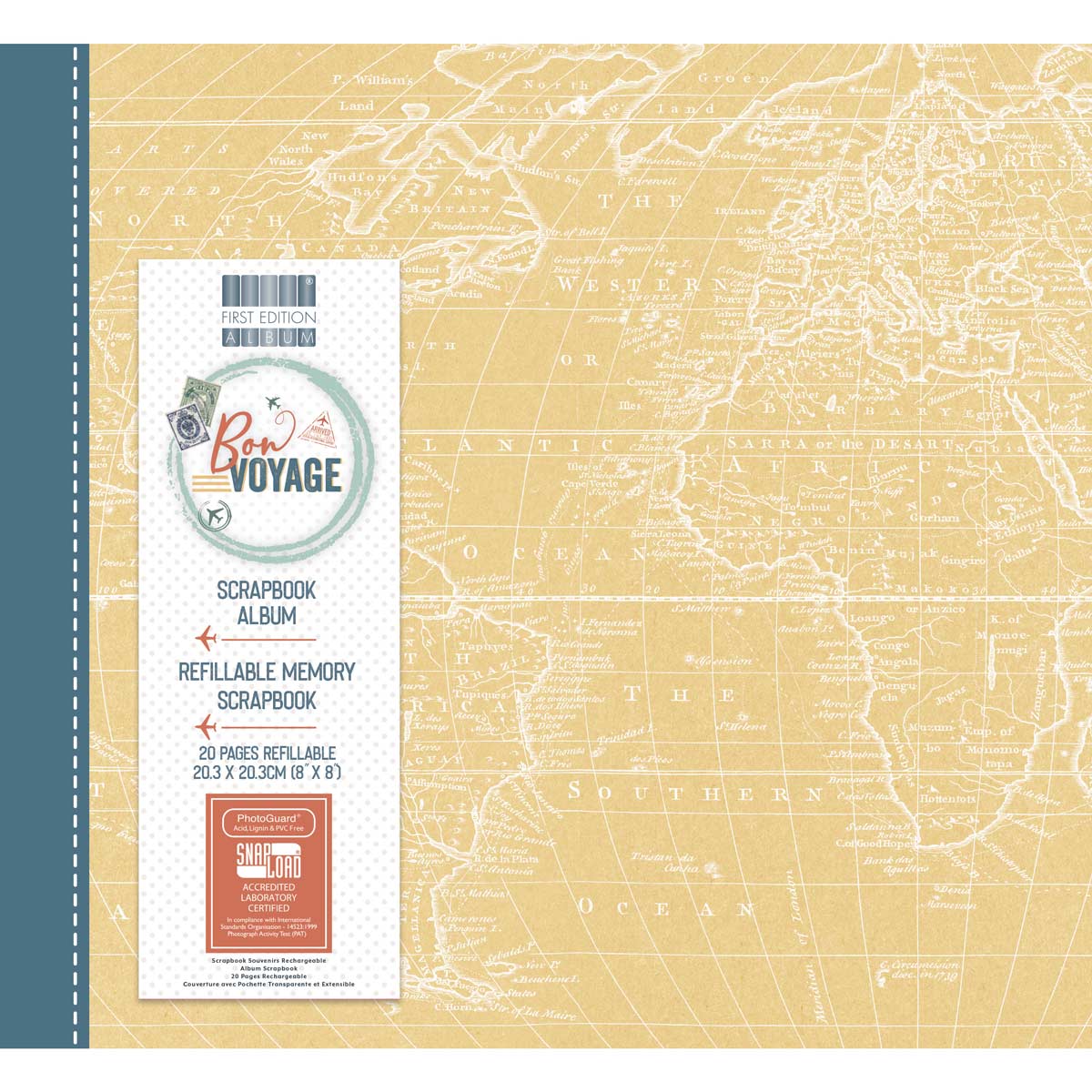 First Edition - 8x8 Album - Bon Voyage Map