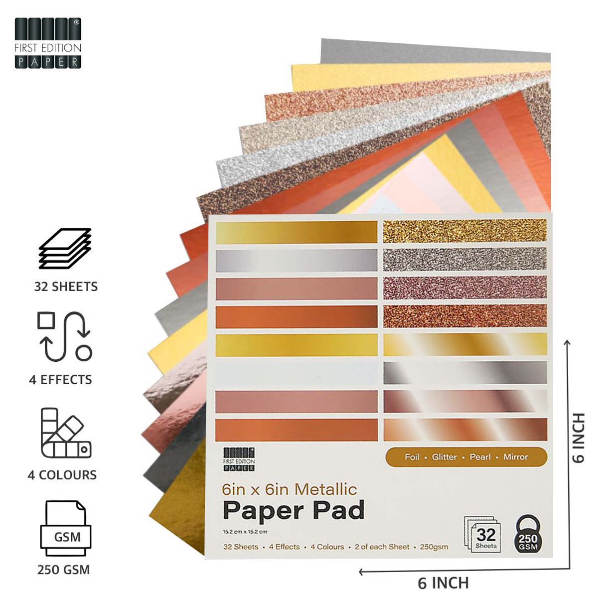 First Edition Paper First Edition - 6in x 6in Metallic Paper Pad