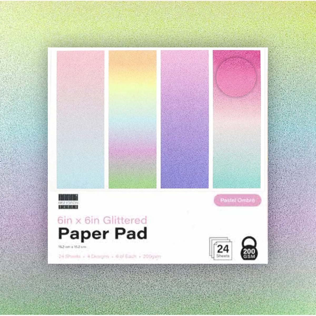 Première édition - 6 pouces x 6 pouces de papier pailleté pad pastel ombre